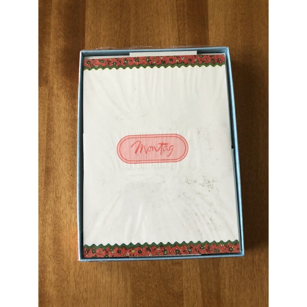 VINTAGE NEW Montag Paisley "Garden Girl" Stationery Set 18-Count